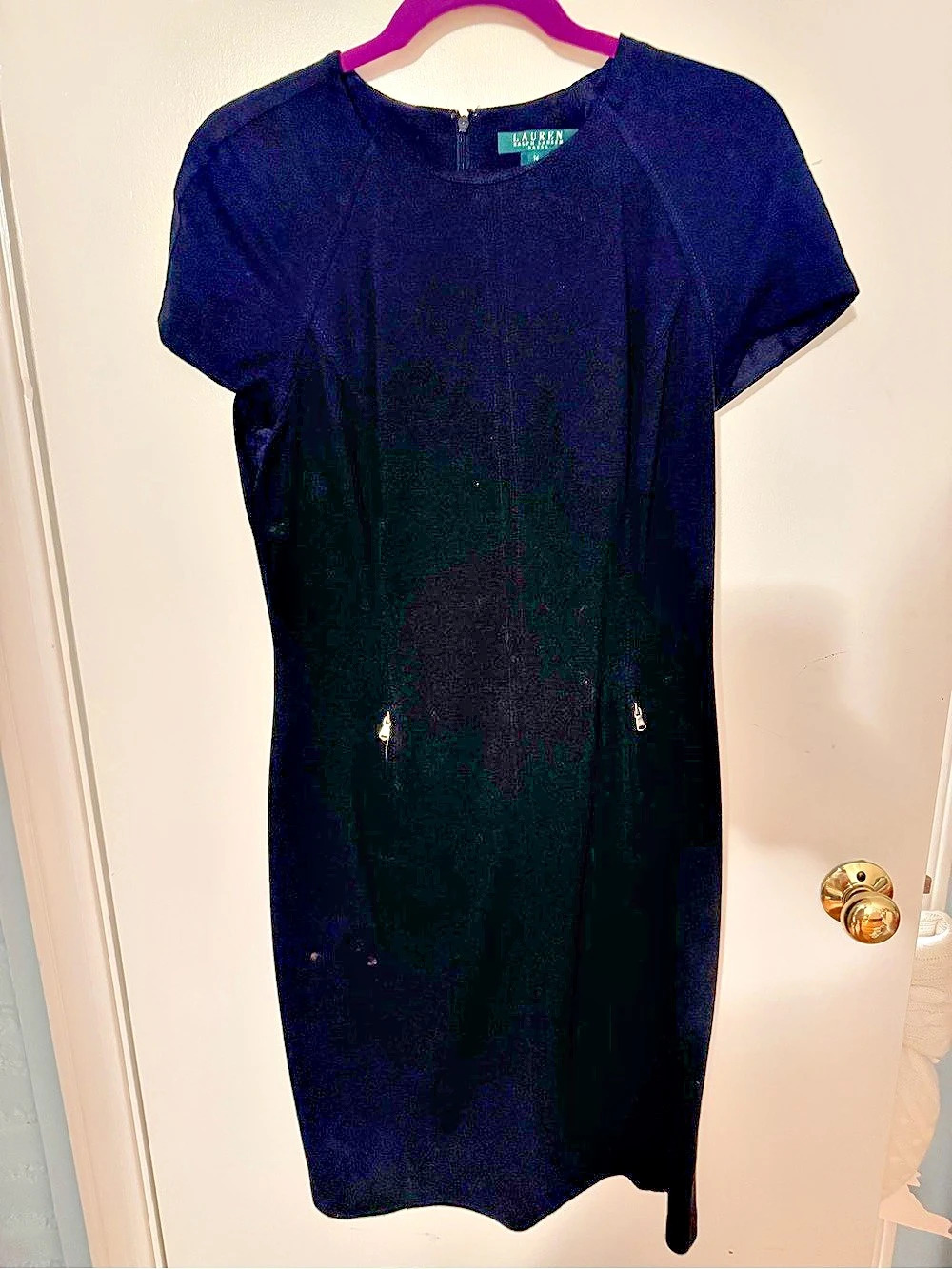 Lauren Ralph Lauren Black Short Sleeve Midi Dress Size 14